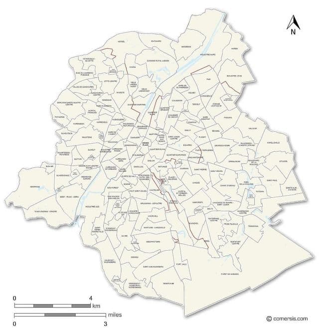 Brussels neighborhoods map